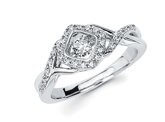 .925 Shimmering Diamond Halo Ring