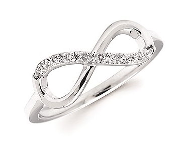 14KW Diamond Infinity Ring 0.08TW