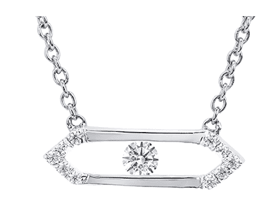 .925 Sliding Diamond Bar Pendant 0.11CT