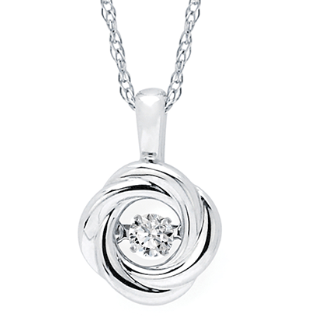 .925 Shimmering Diamond Twisted Circle Pendant .07