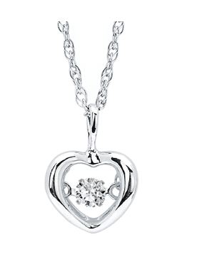 .925 Shimmering Diamond Heart Pendant