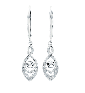 .925 Shimmering Diamond Dangle Infinity Earrings