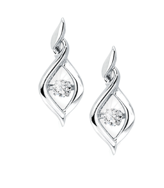 .925 Shimmering Diamond Earrings .10