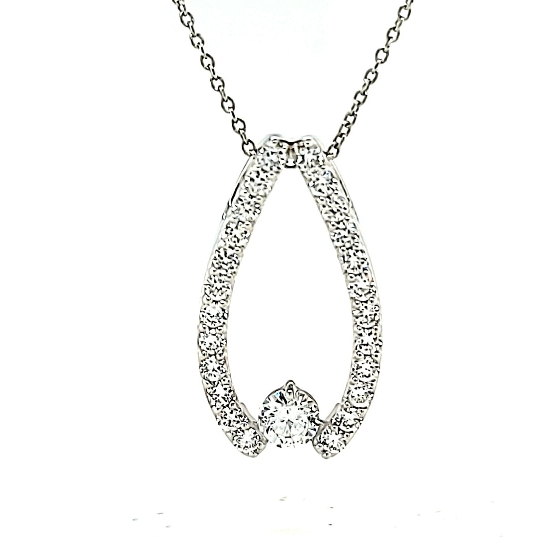 14KW Lab Grown Diamond Wishbone Pendant 3/4TW 14KW Lab Grown Diamond Wishbone Pendant 3/4TW