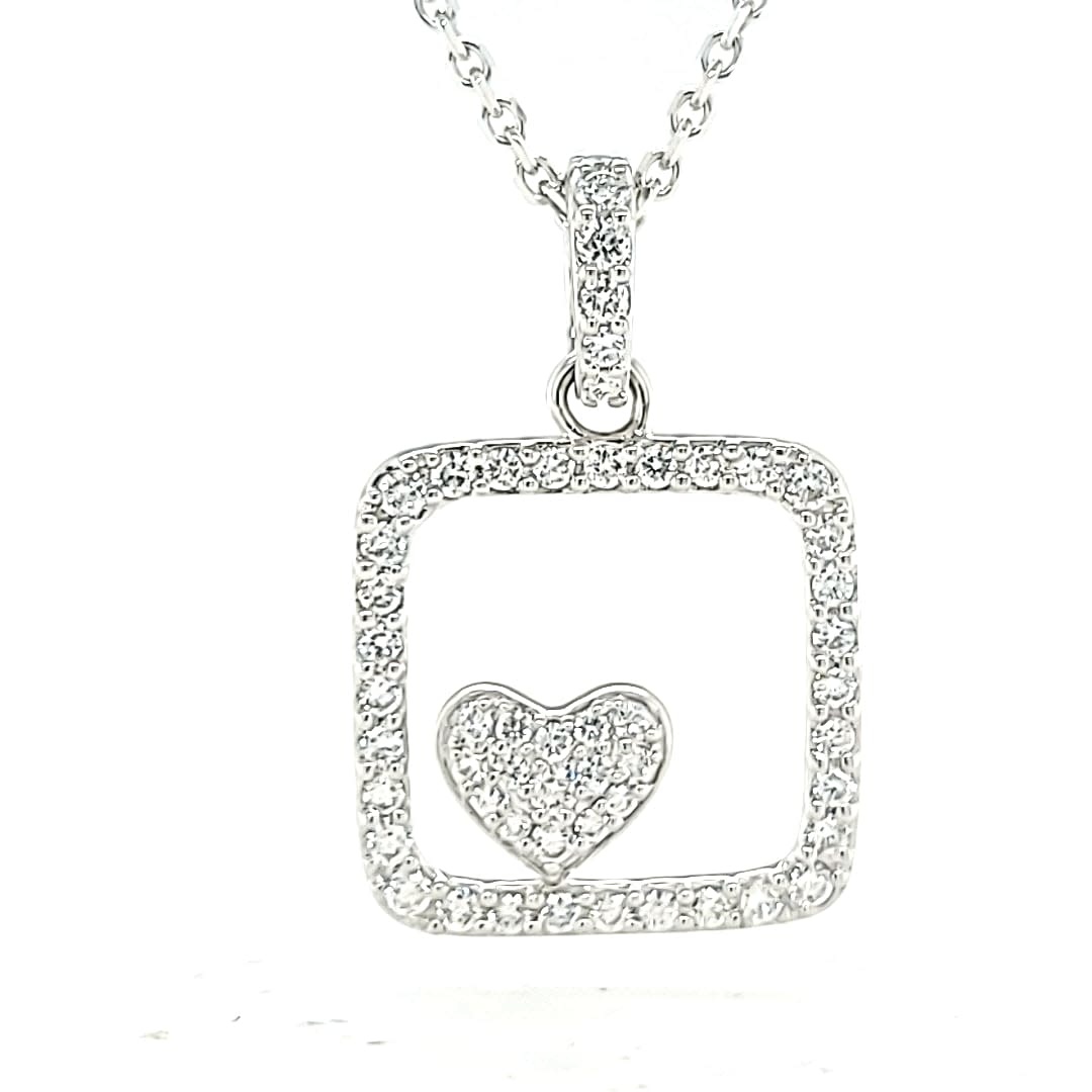 14KW Lab Grown Love Pendant .54TW