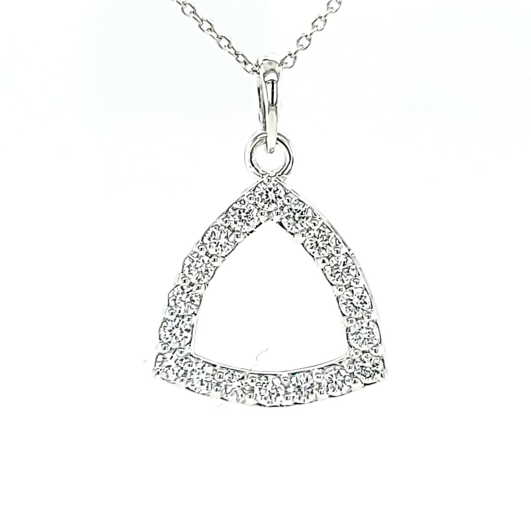 14KW Lab Grown Diamond Triangle Pendant .55TW