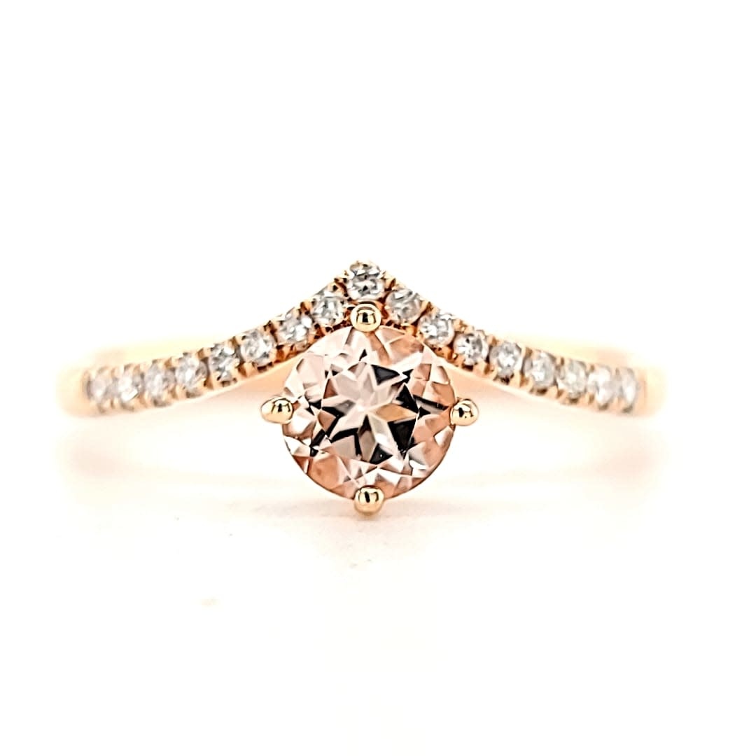 Cirari 14KR  Morganite .47CT and Diamond .11TW Ring