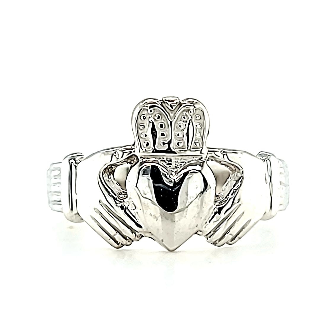 14KW Mens Claddagh Ring Size 11