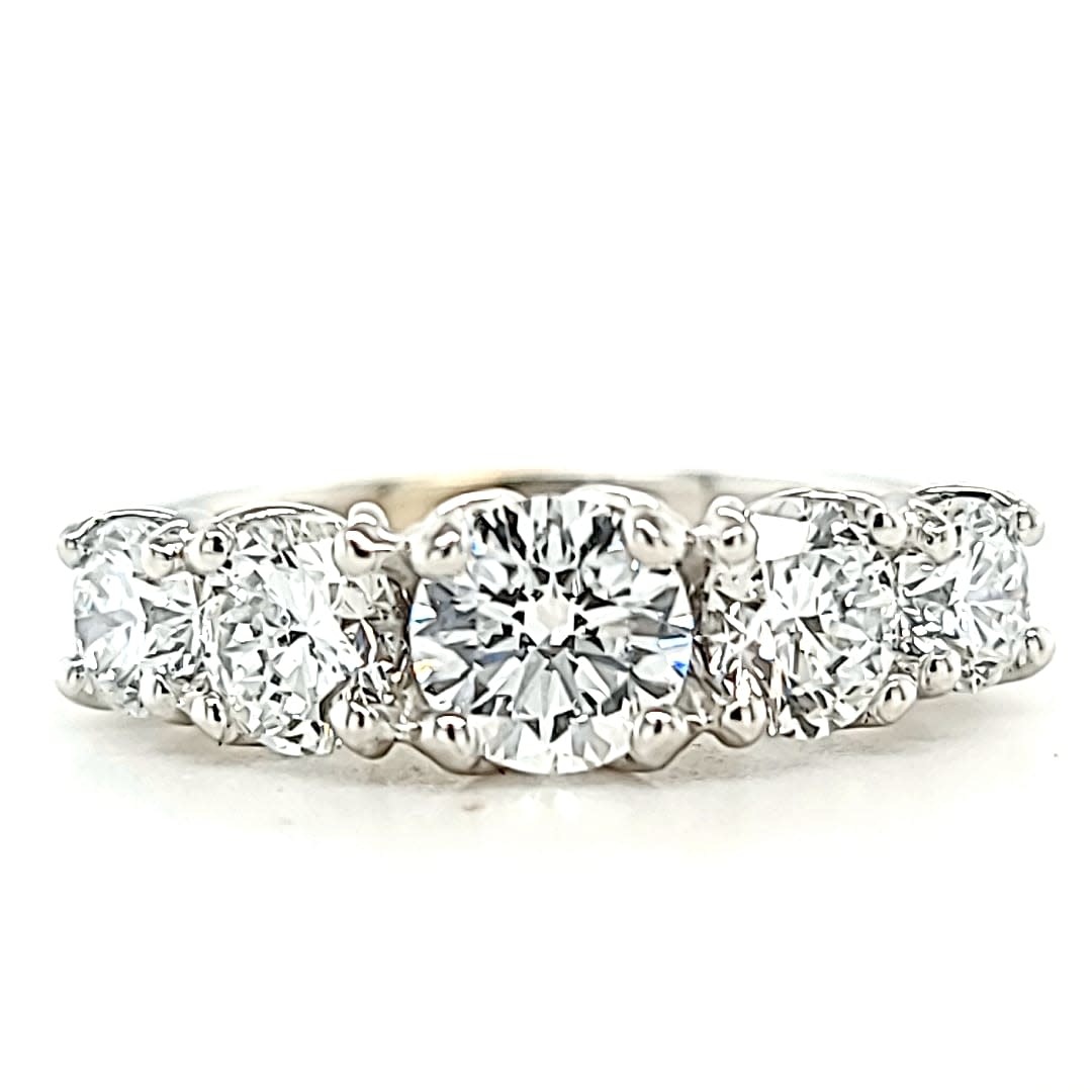 14KW 2.40TW LG 5 Stone Wedding Band