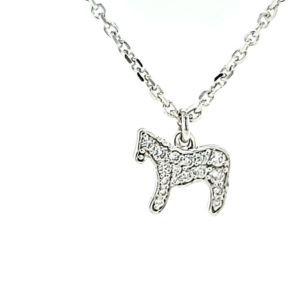 14KW Diamond Pave Horse Charm