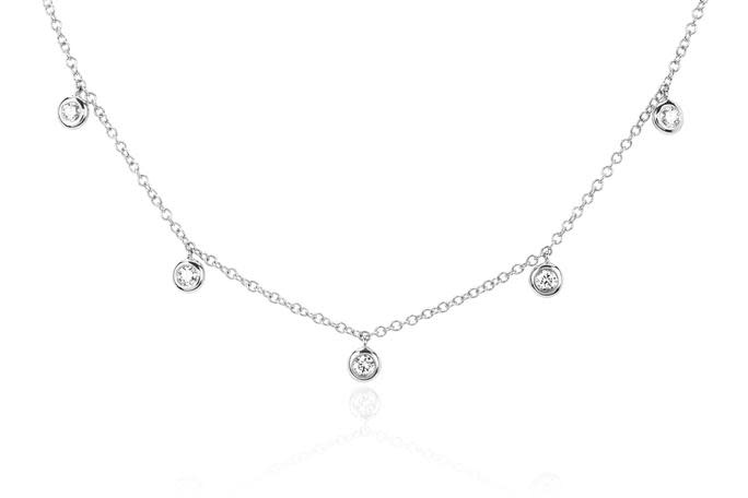 14KW LG Diamonds By the Yard Necklace .51tw