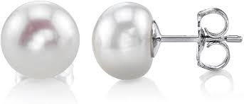 14KW 7MM Gray Akoya Pearl Stud Earrings