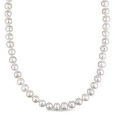 14KW 7mm White Akoya Pearl Strand Necklace