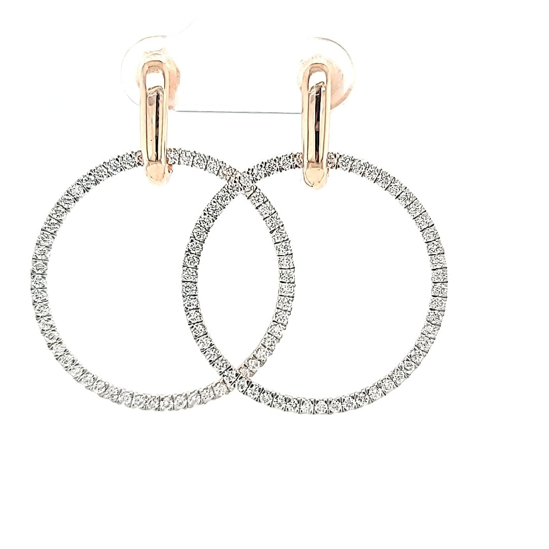 14KR LG Diamond Hoop Earrings 1.26tw VS F-G