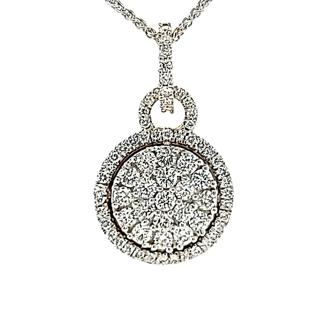 14KY/W LG Diamond Cluster Pendant 0.71tw VS F-G