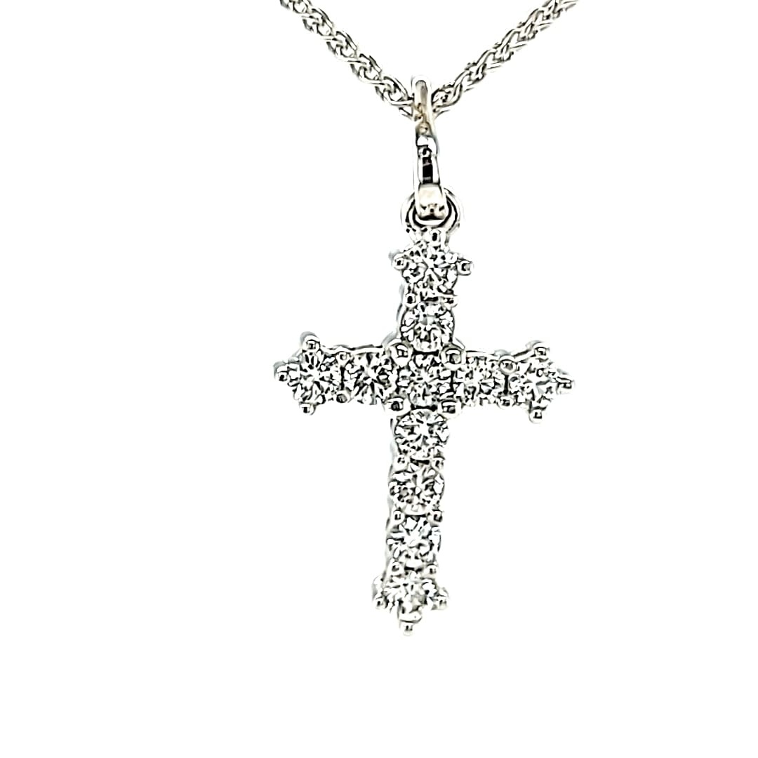 14KW LG Diamond Cross Pendant 0.34tw VS G-J