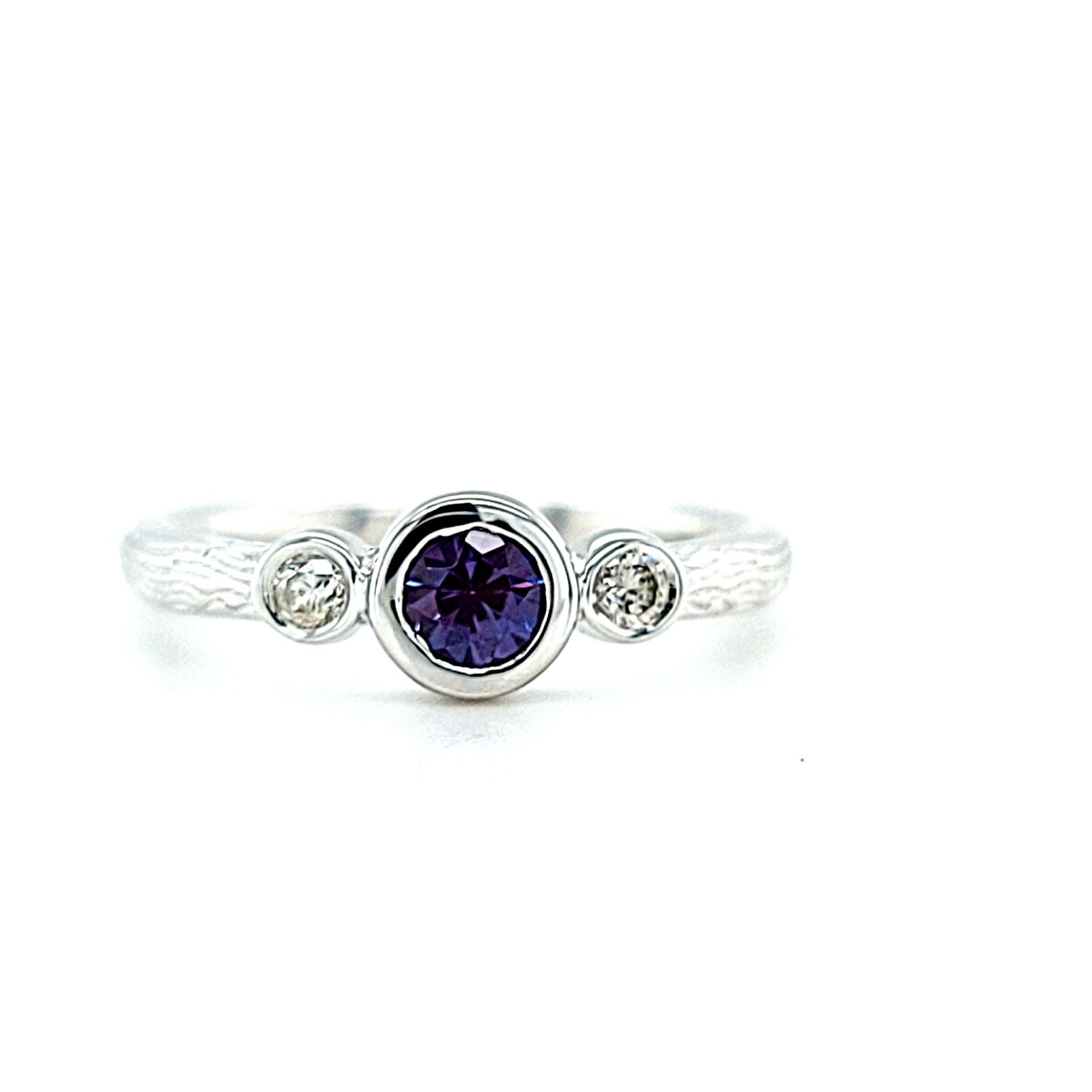 14KW LG Alexandrite and Diamond Fashion Ring