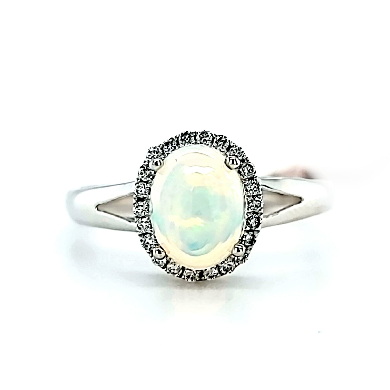 18KW Opal and Diamond Ring 0.82CT
