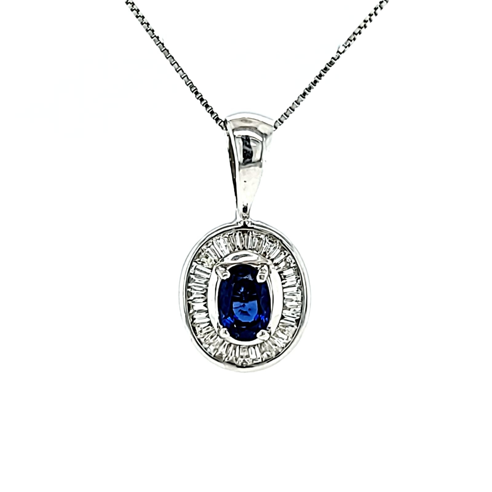 14KW Sapphire and Diamond Pendant