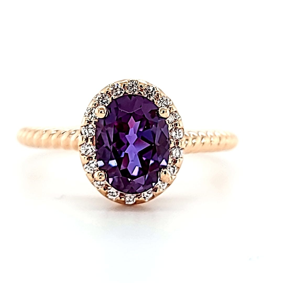 14KR Oval Halo LG Alexandrite Fashion Ring 14KR Oval Halo LG Alexandrite Fashion Ring