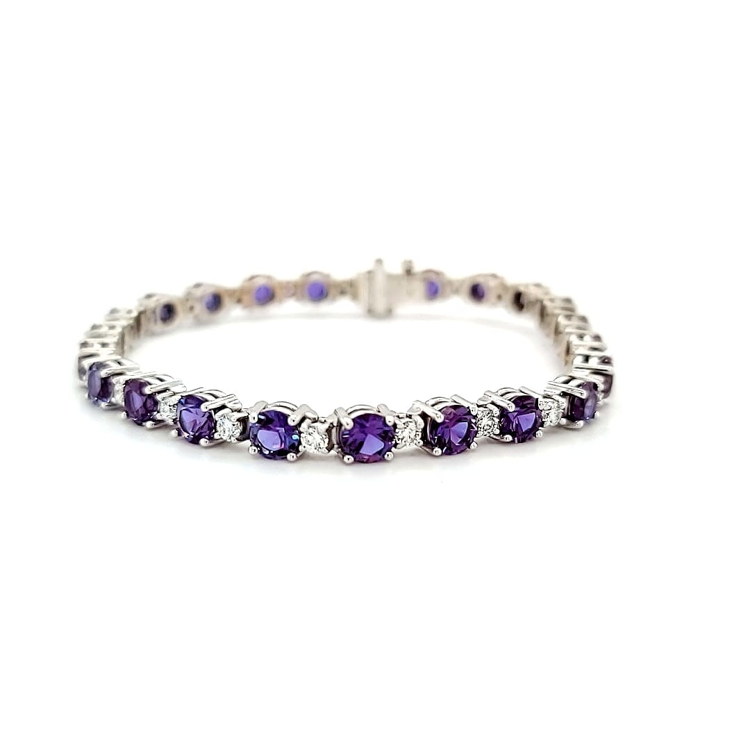 14KW LG Alexandrite and LG Diamond Tennis Bracelet