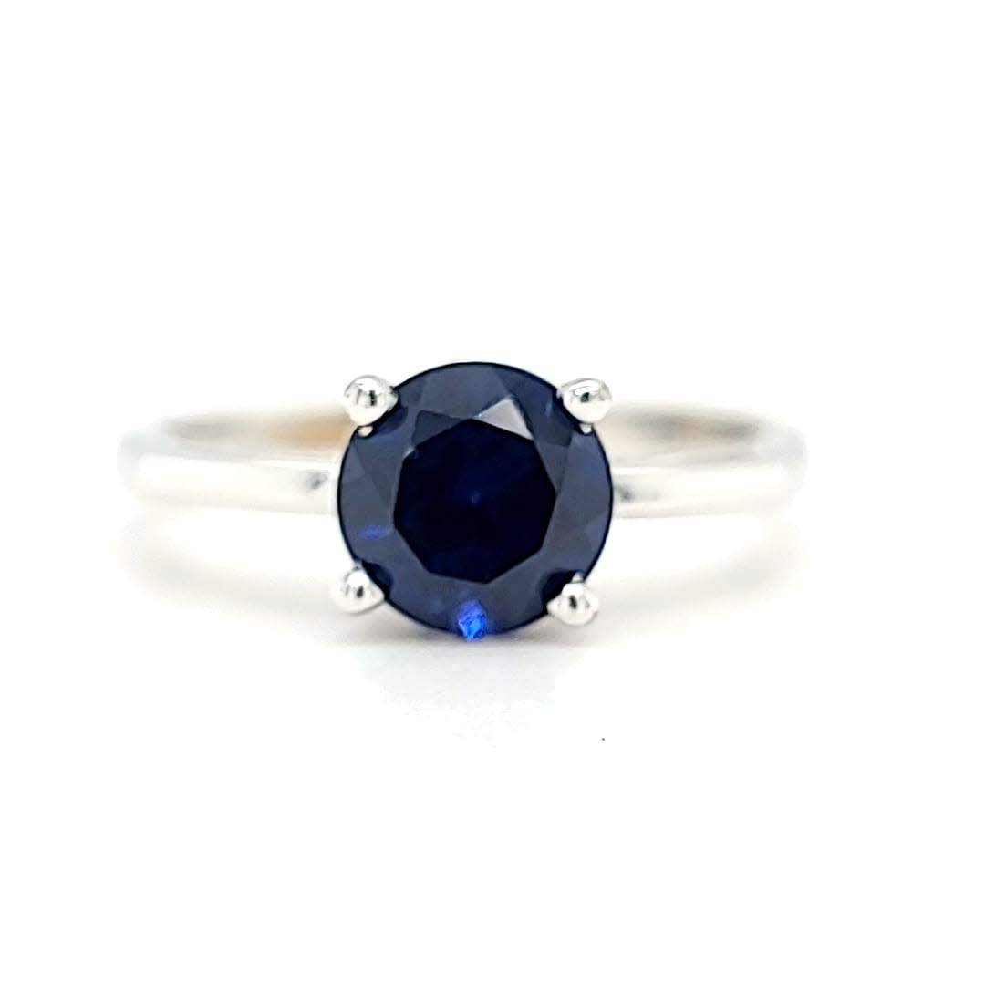 10KW LG Sapphire Solitaire Ring 1CT