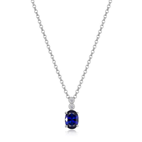 Elle .925 Created Sapphire and CZ Pendant