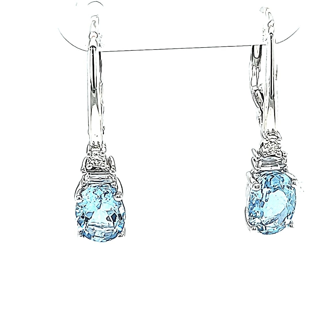Cirari 14KW 1.37tw Aquamarine Dangle Earrings