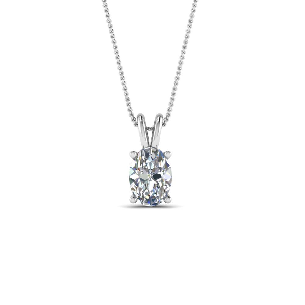 14KW Oval 1.00 D SI2 Diamond Solitaire Pendant LG462150665