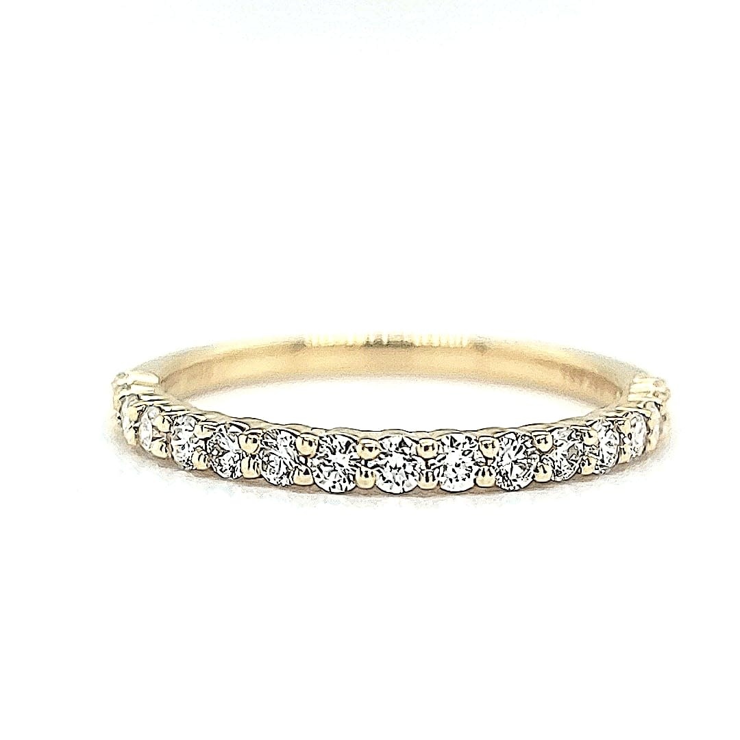 14KY Natural Diamond Wedding Band .41TW Shared Prong