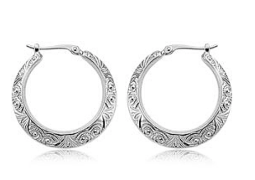 Carla .925 Swirled Hoop Earrings