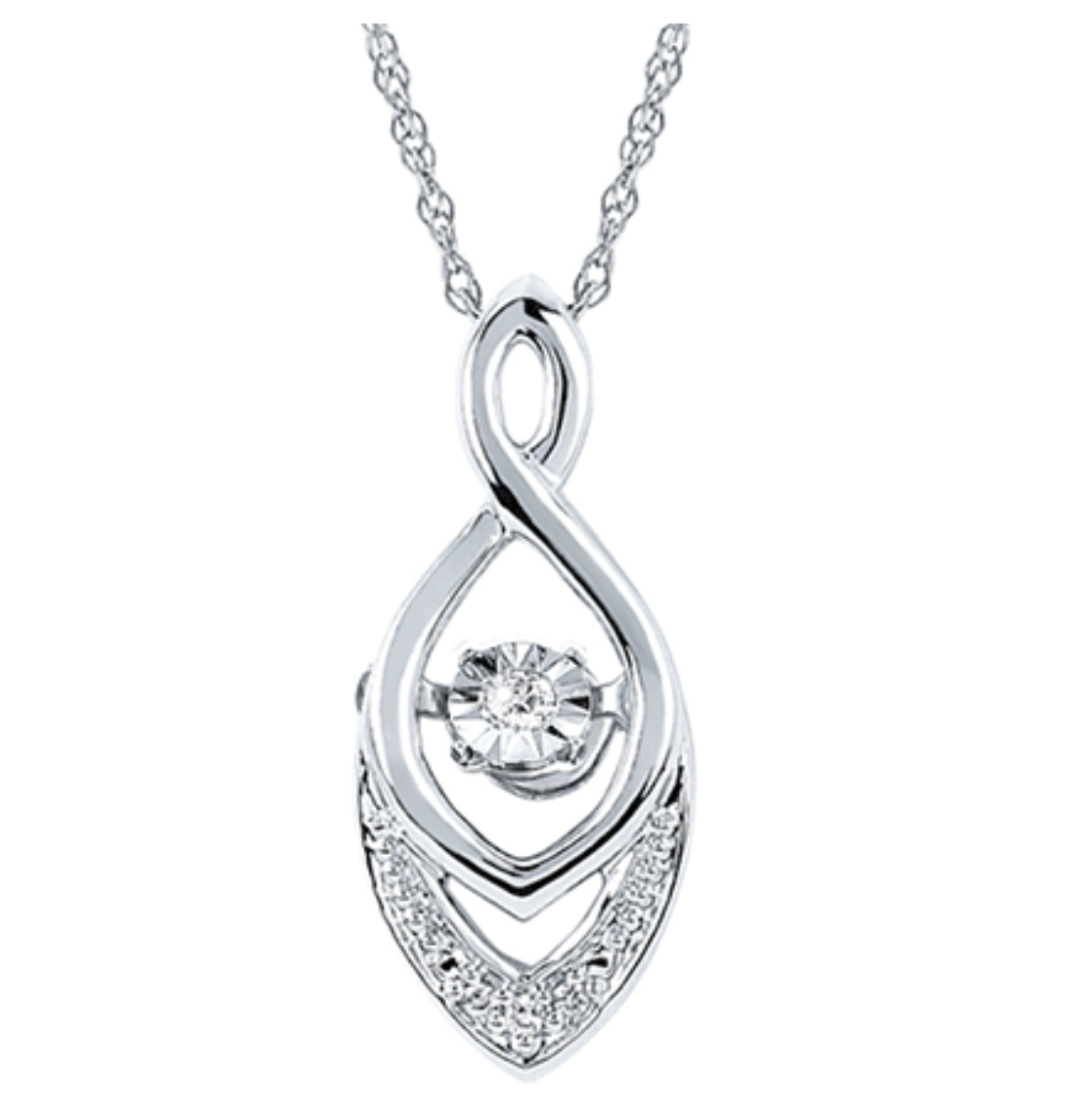 .925 Shimmering Diamond Pendant .03TW