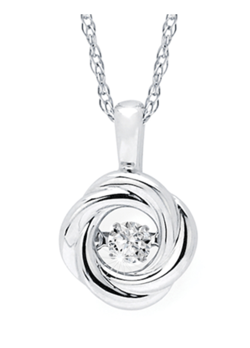.925 Shimmering Knot Pendant .07TW