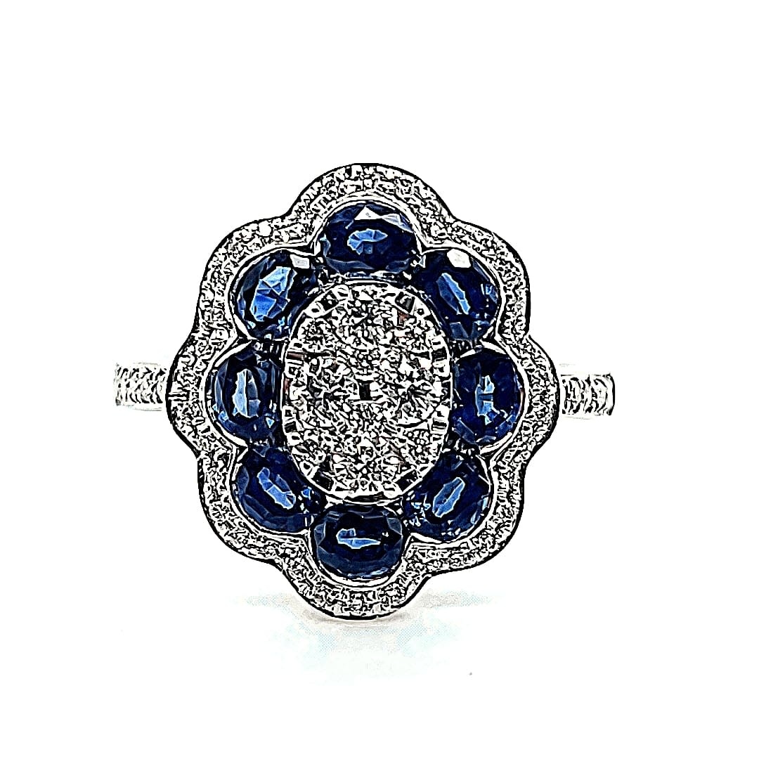 Venetti 14KW 1.80tw Sapphire and .44tw diamond Fashion Ring