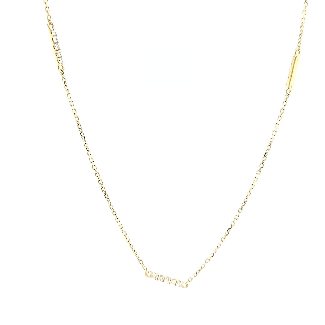 14KY Diamond bar in Chain Necklace