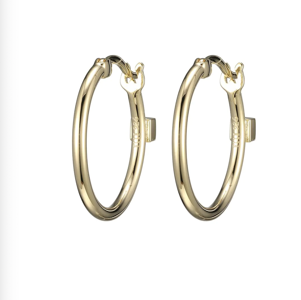 Elle .925 Yellow Gold Plated 20MM Hoops