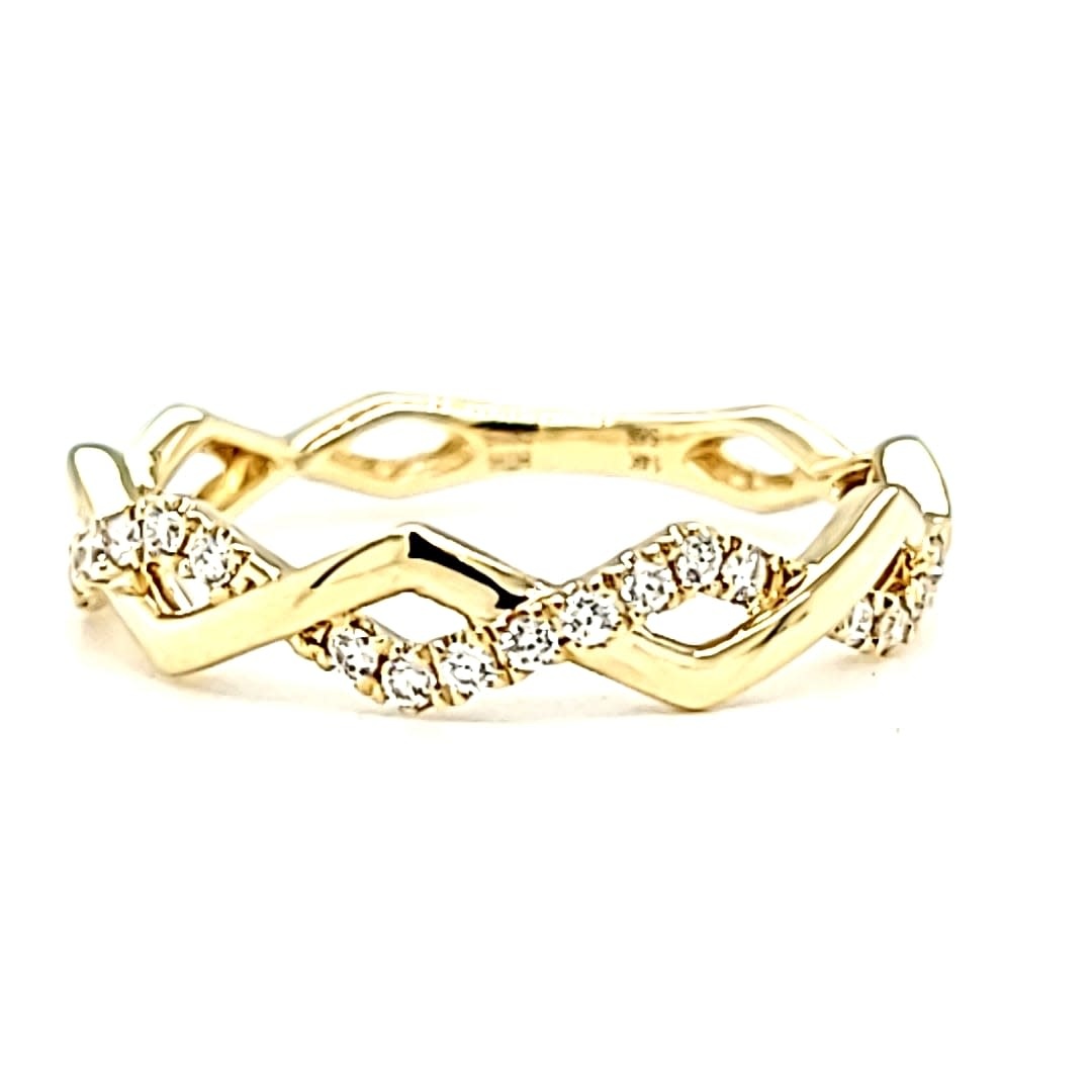 14KY Diamond Twist Band
