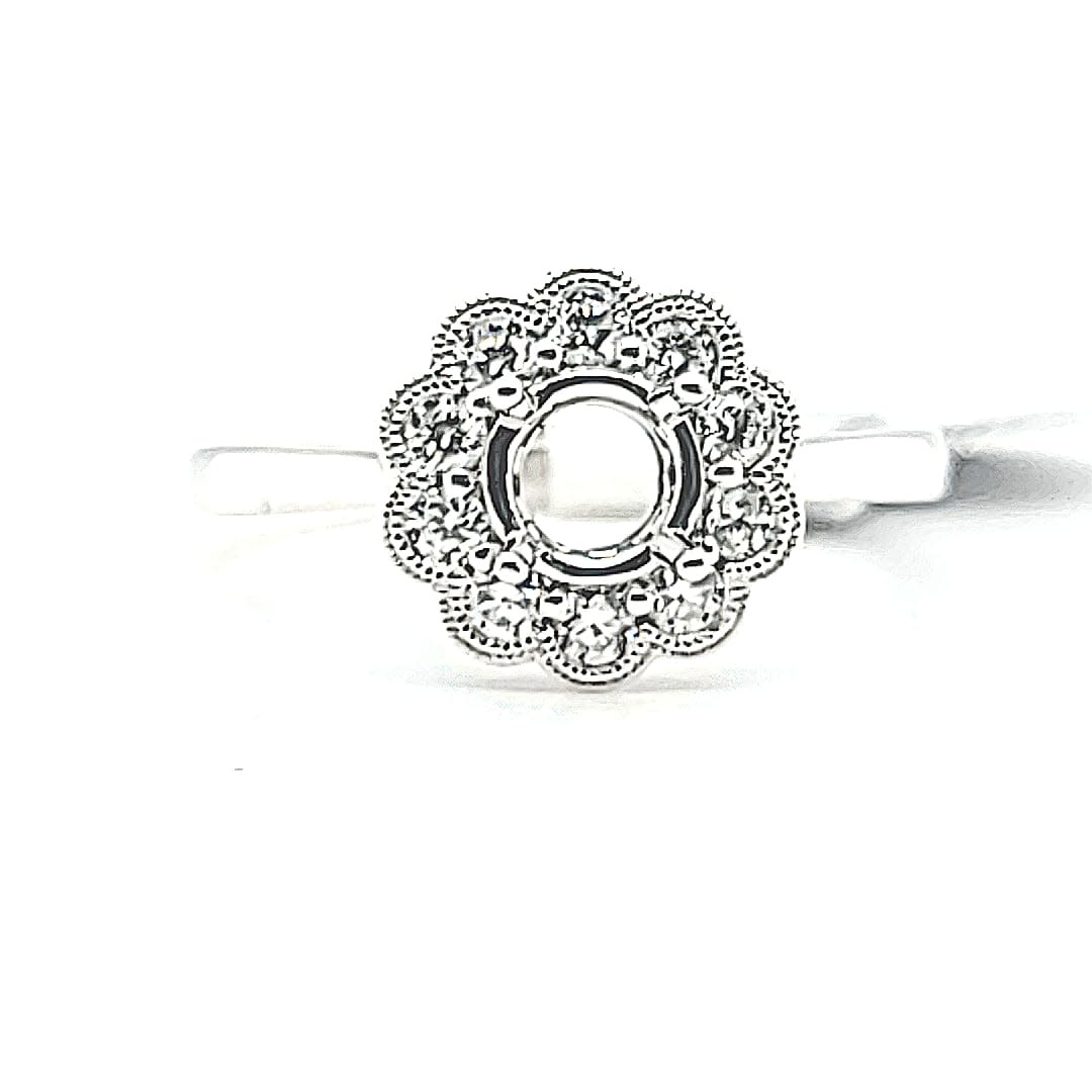 14KW Diamond Halo Remount Ring .33TW