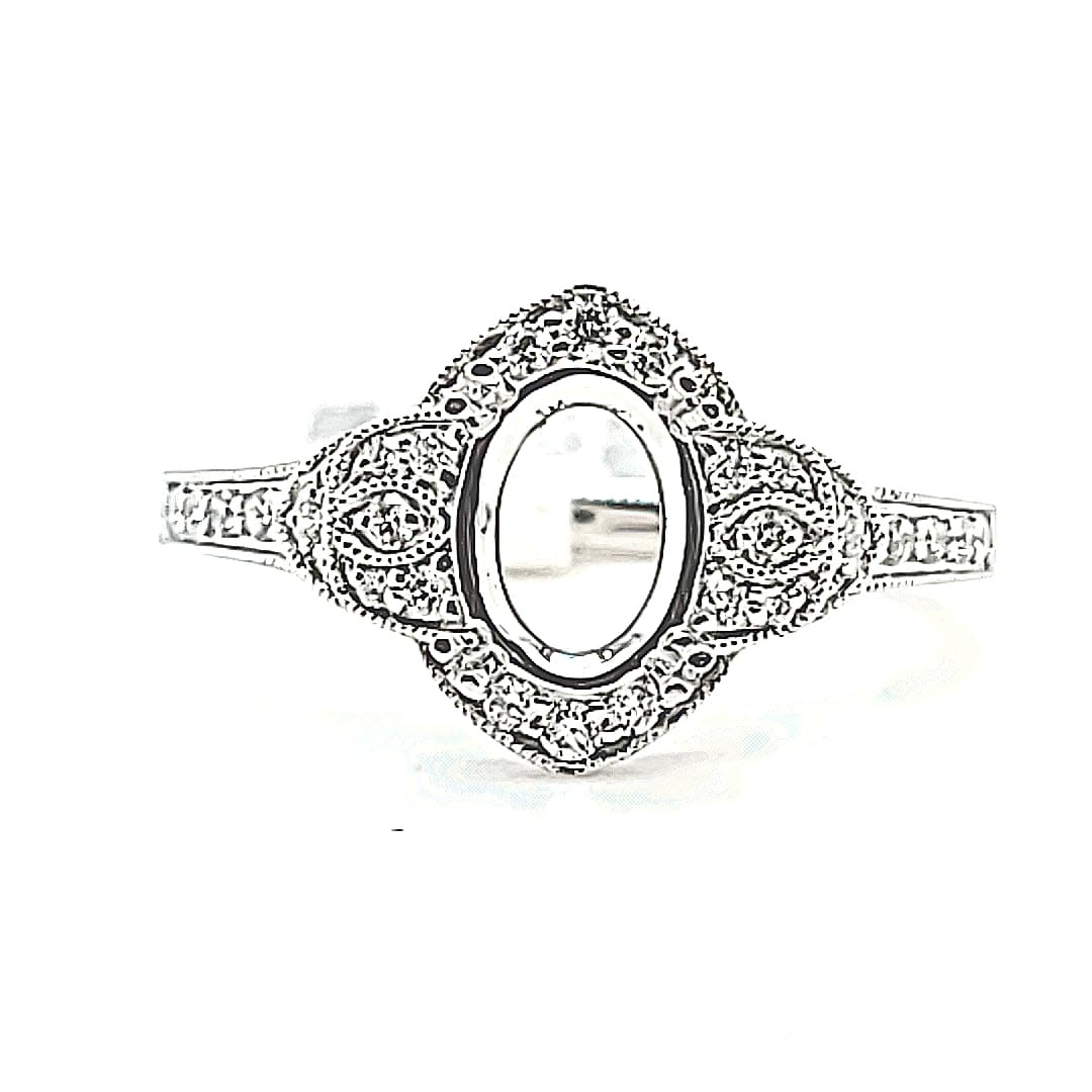 14KW Diamond Halo Remount Ring .22TW
