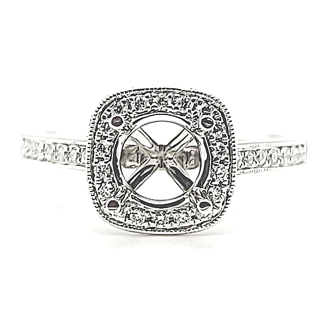 14KW Diamond Halo Remount Ring .21TW