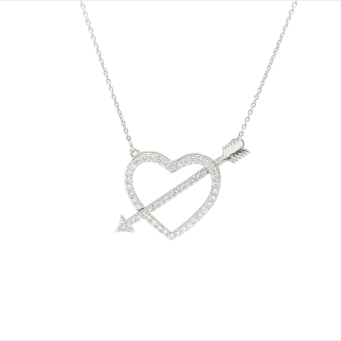 14KW .50CTTW LG Diamond Heart Arrow Pendant