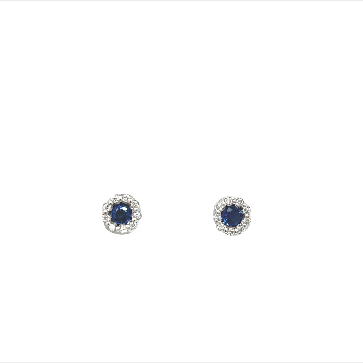 14KW Sapphire and diamond halo earrings