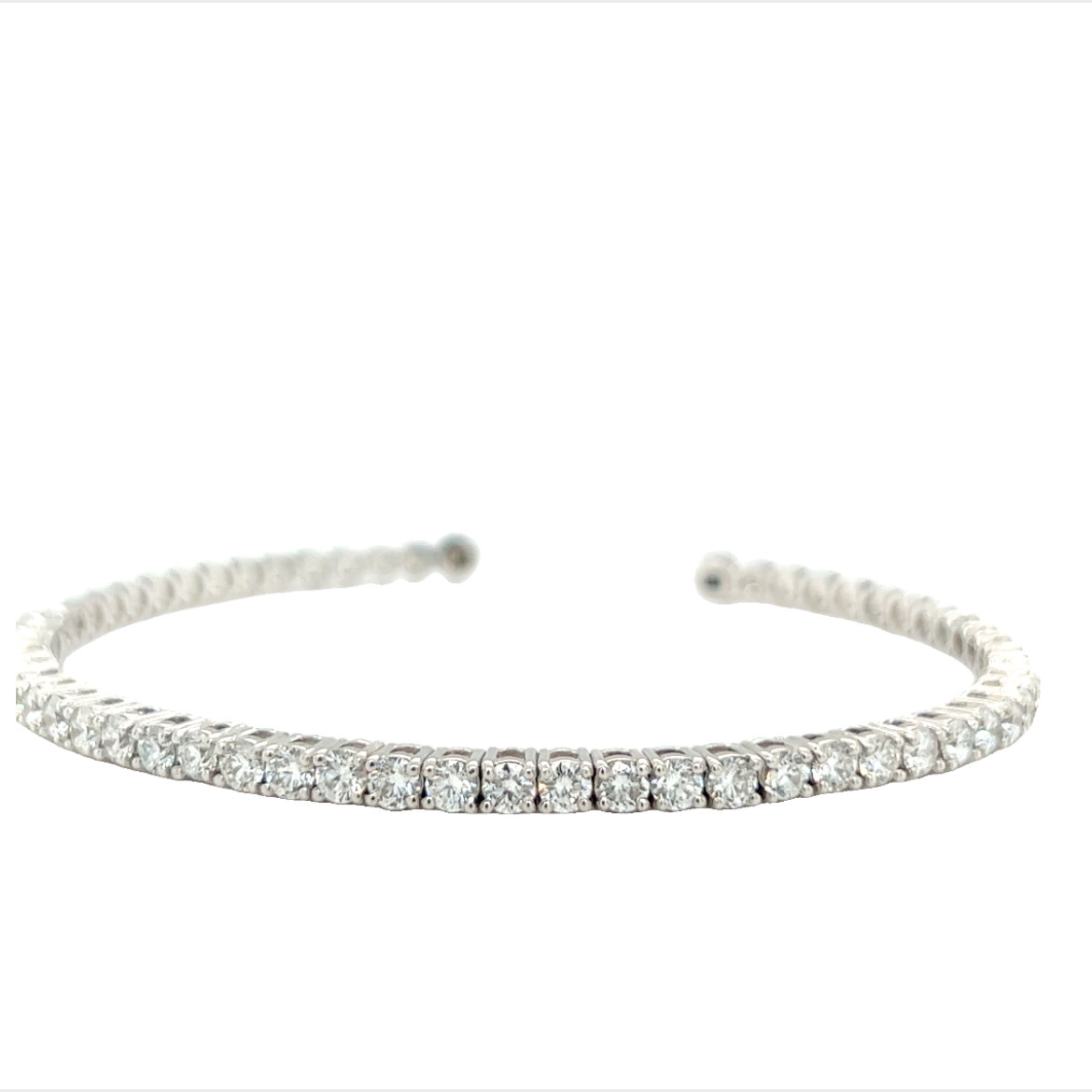 14KW 3CTTW LG Diamond Bangle Bracelet