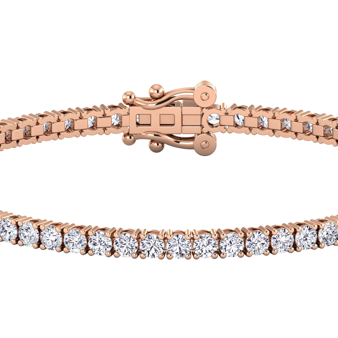 14KR LG Diamond Tennis Bracelet 1.056CTW