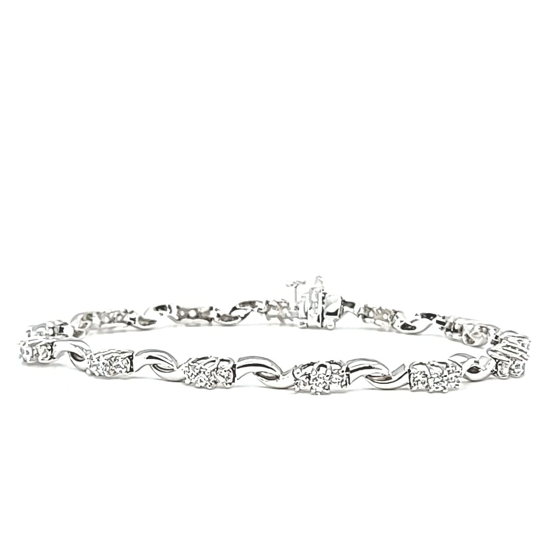 14KW Cubic Zirconia Tennis Bracelet