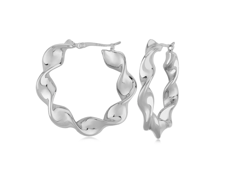 Carla .925 Med Flat Twist Hoop 71/4189