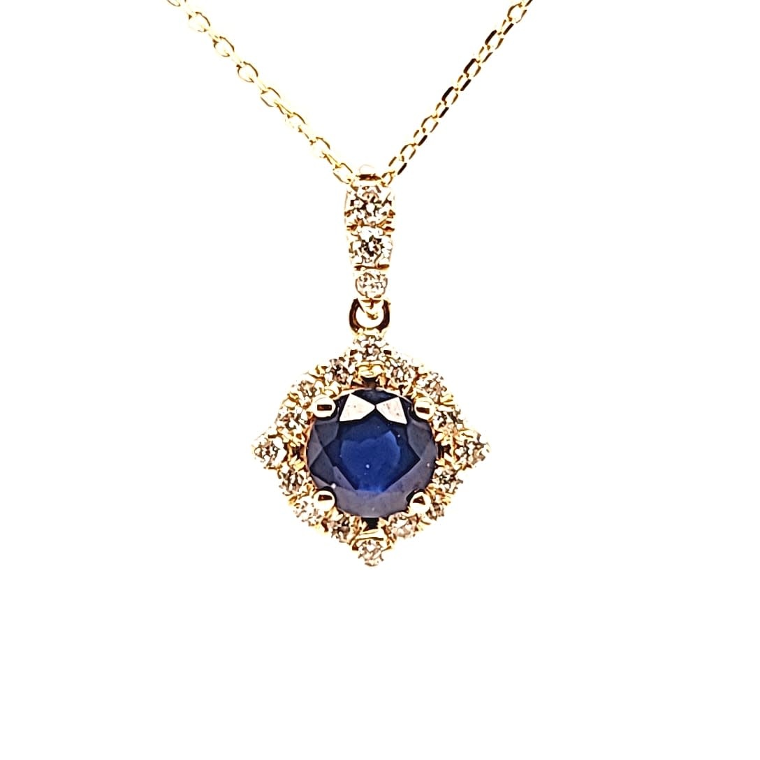 Cirari 14KY Sapphire Halo Pendant