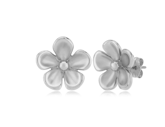 Carla .925 Pansy Flower Stud Earrings