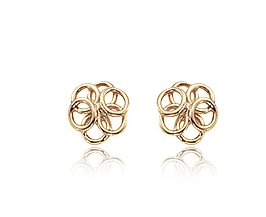 14KY Clustered Rings Stud Earrings