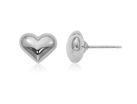 .925 10mm Puffed Heart Stud